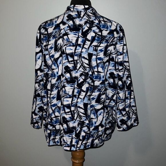 Christopher & Banks Womens Multicolor Abstract Full Zip Jacket - Picture 3 of 8